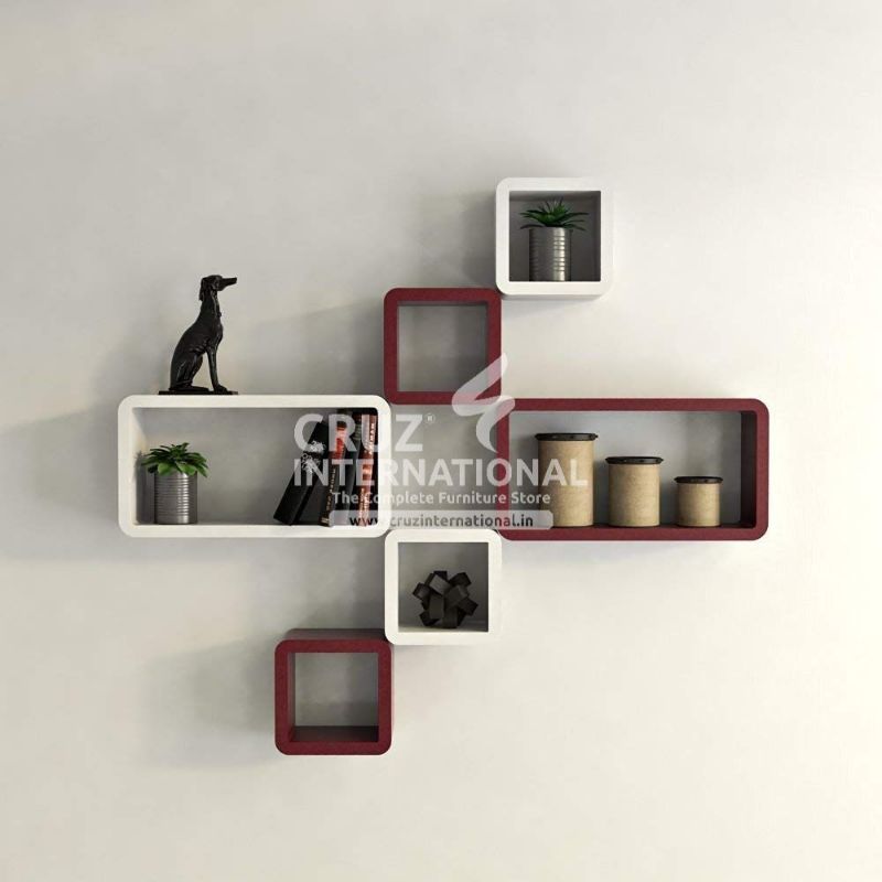 Artwork Wooden Wall Rack Shelves CRUZ INTERNATIONAL